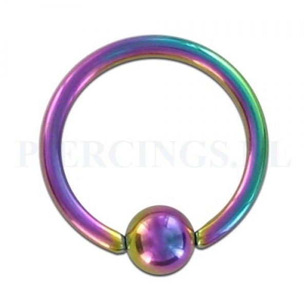 BCR 1.6 mm x 13 mm diameter x 5 mm geanodiseerd rainbow