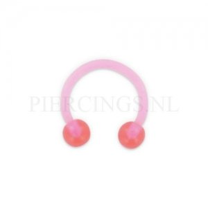 Circulair barbell 1.2 mm acryl roze
