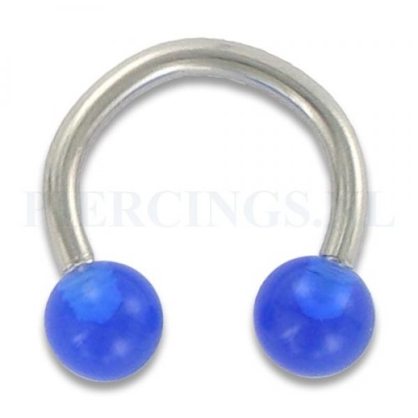 Circulair barbell 1.6 mm acryl blauw