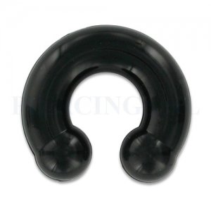 Circulair barbell 10 mm flexibel zwart