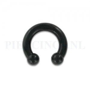 Circulair barbell 4 mm flexibel zwart