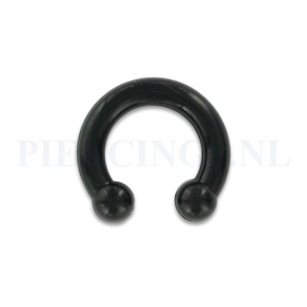 Circulair barbell 4 mm flexibel zwart