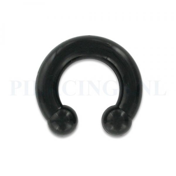 Circulair barbell 6 mm flexibel zwart