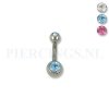 Juwelen navelpiercing XS 6 mm roze