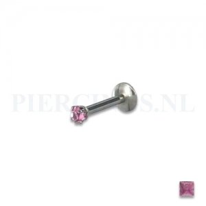 Labret 1.2 mm diamant roze