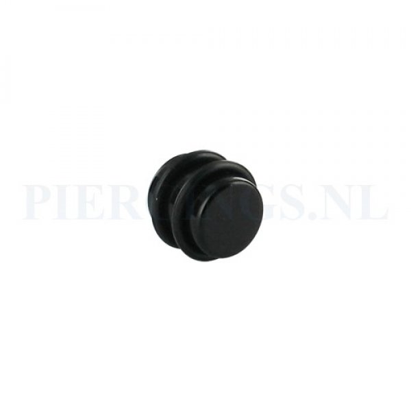 Plug acryl zwart 12 mm 12 mm