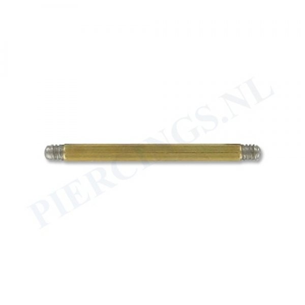Staafje barbell 1.6 mm goud kleur 16 mm