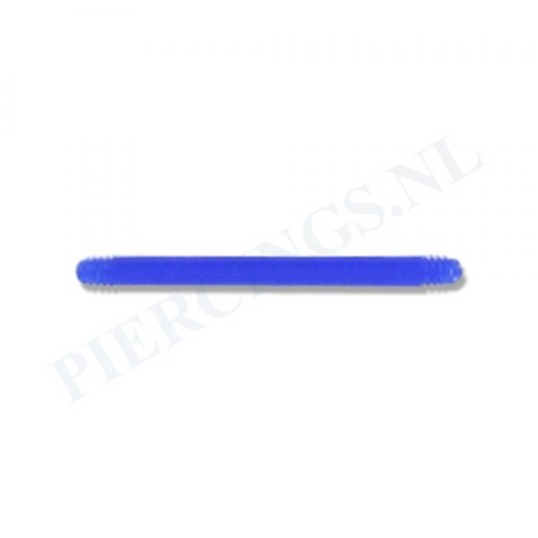Staafje barbell flexibel acryl 16 mm blauw