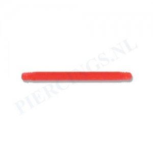 Staafje barbell flexibel acryl 16 mm rood