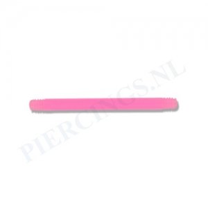 Staafje barbell flexibel acryl 16 mm roze