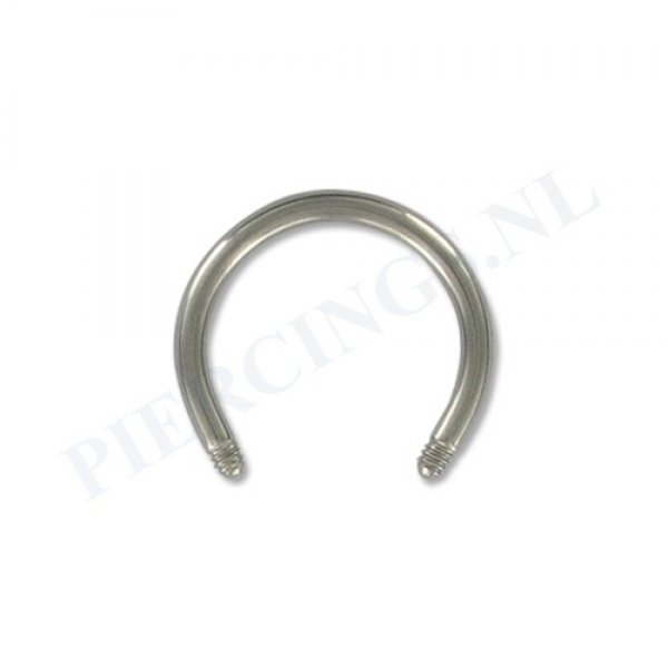 Staafje circulair barbell titanium 1.6 mm 12 mm