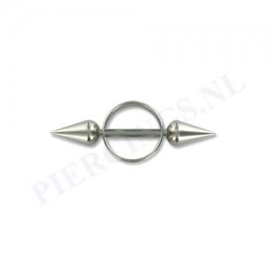 Tepelpiercing shield ronde spikes S