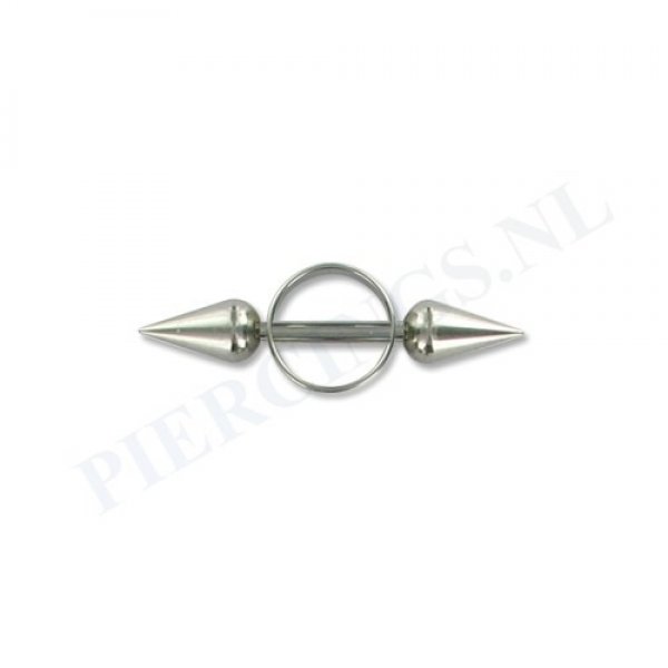 Tepelpiercing shield ronde spikes XS