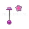 Tongpiercing acryl ster paars-roze
