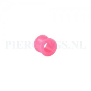 Tunnel siliconen double flared roze 10 mm 11 mm dik 10 mm
