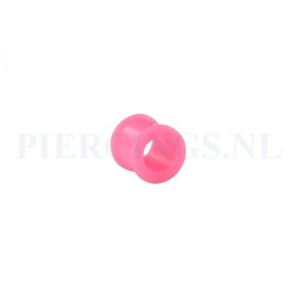 Tunnel siliconen double flared roze 10 mm 11 mm dik 10 mm