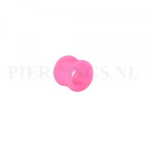 Tunnel siliconen double flared roze 12 mm