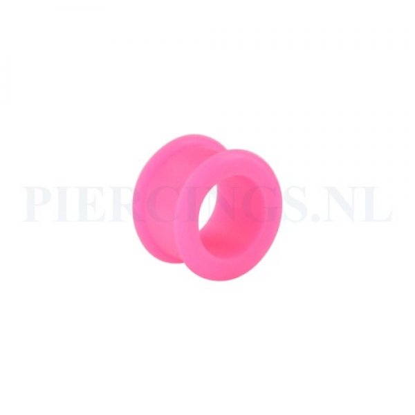 Tunnel siliconen double flared roze 17 mm