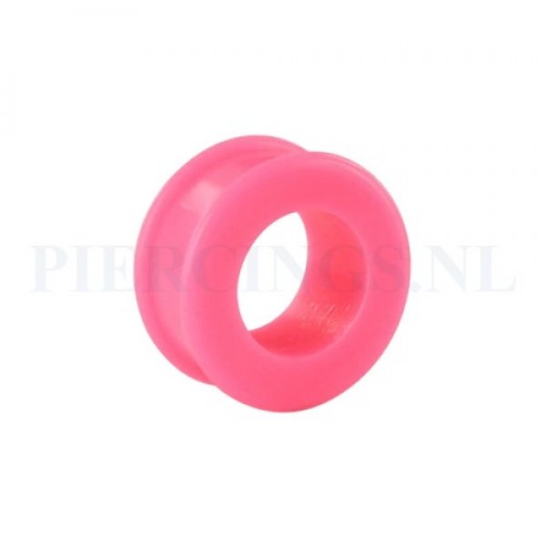 Tunnel siliconen double flared roze 24 mm 13 mm dik 24 mm