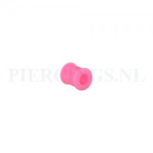 Tunnel siliconen double flared roze 8 mm
